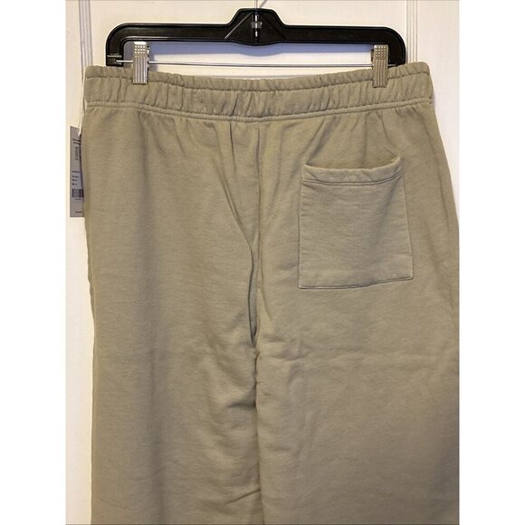 Mate The Label Organic Fleece Wide Leg Pant Heather Flax X-Large MSRP $138 - Picture 5 of 9